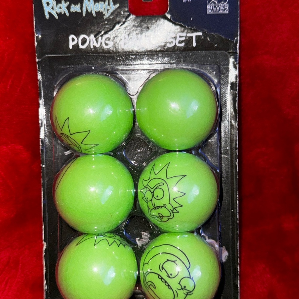 Rick & Morty Ping Pong Ball Set Of 6 Balls  TV Show Collectible Adult Swim